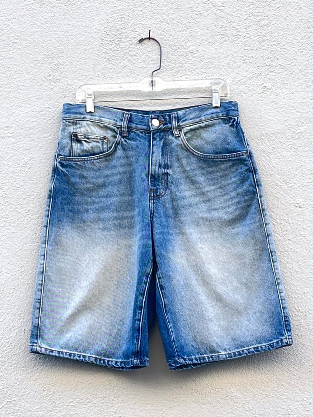 Men's Zara Baggy Fit Blue Denim Jean Jorts Shorts Size 30